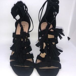 Black Ny&co ankle wrap sandal